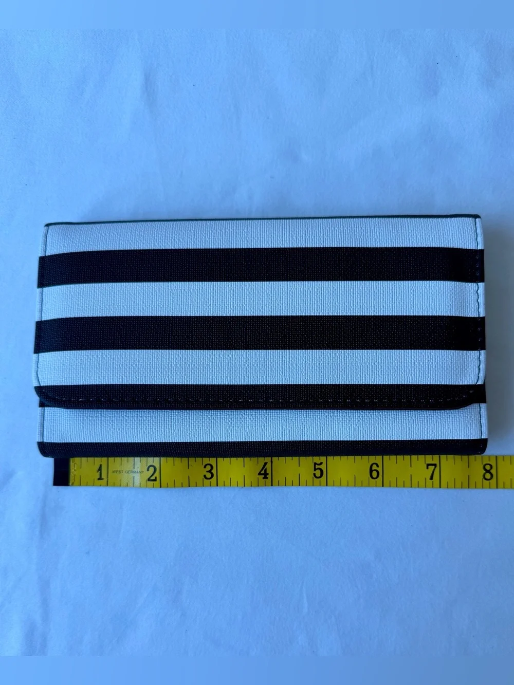 NWOT Kut From The Kloth Black & White Striped Vegan Leather Slim Wallet